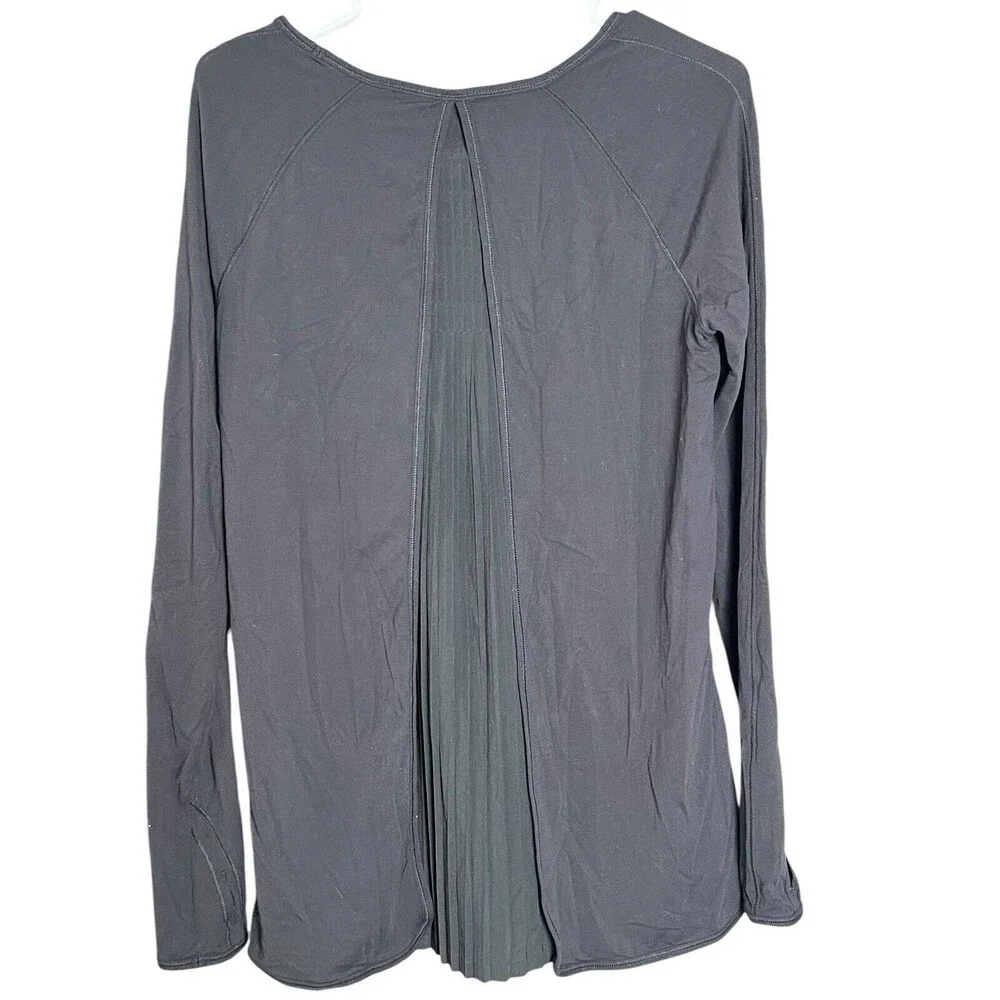 Lululemon Making Moves Long Sleeve Top‎ Size 8 Black Pleated Back Rulu - Picture 6 of 9